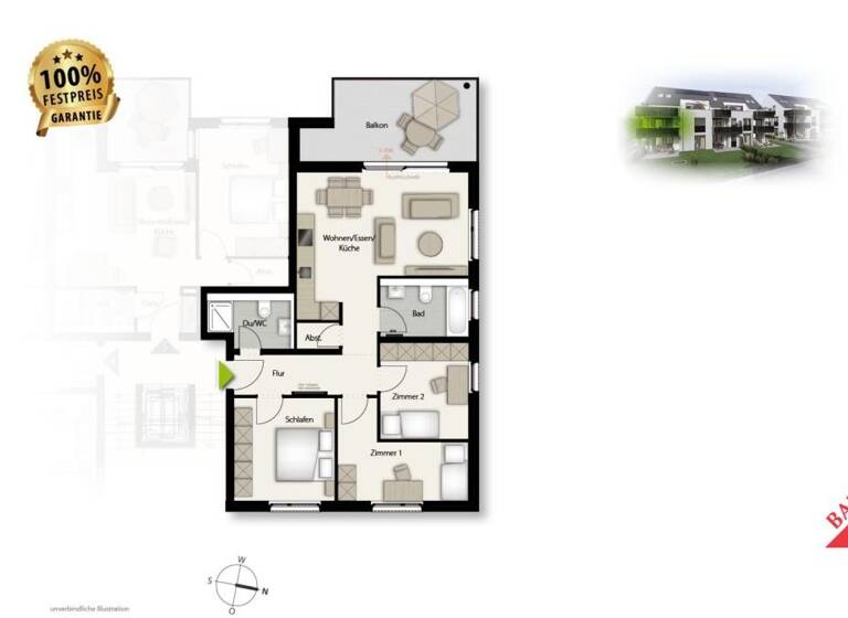 Wohnung zum Kauf - Neubau provisionsfrei 659.000 € 4 Zimmer 86 m² Böblingen 71032