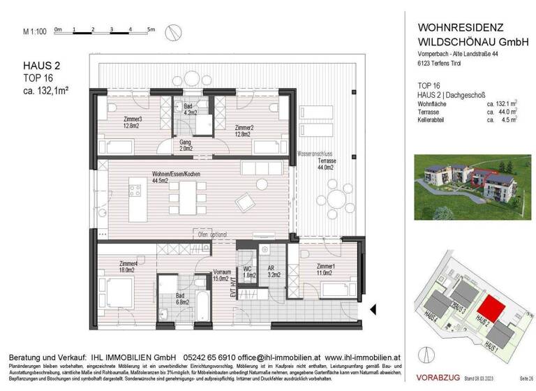 Penthouse zum Kauf - Erstbezug 5 Zimmer 132,1 m² 3. Geschoss Lenzen 239 Oberau 6311
