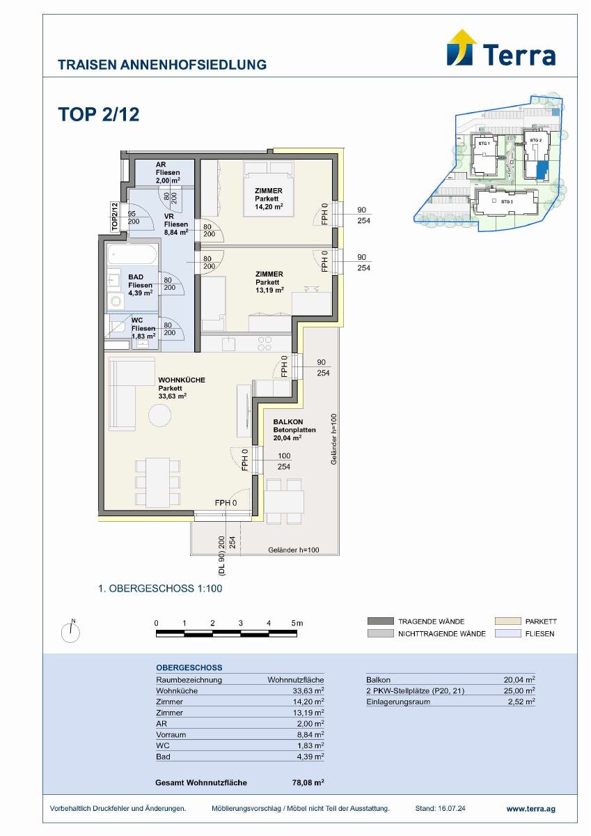 Wohnung zur Miete 876 € 3 Zimmer 78,1 m²<br/>Wohnfläche 01.09.2026<br/>Verfügbarkeit Traisen 3160