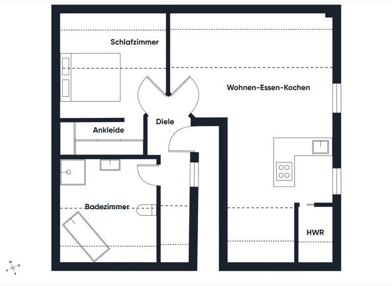 Wohnung zur Miete 600 € 2 Zimmer 50 m² Hauptstraße 63 Hetzerath 54523