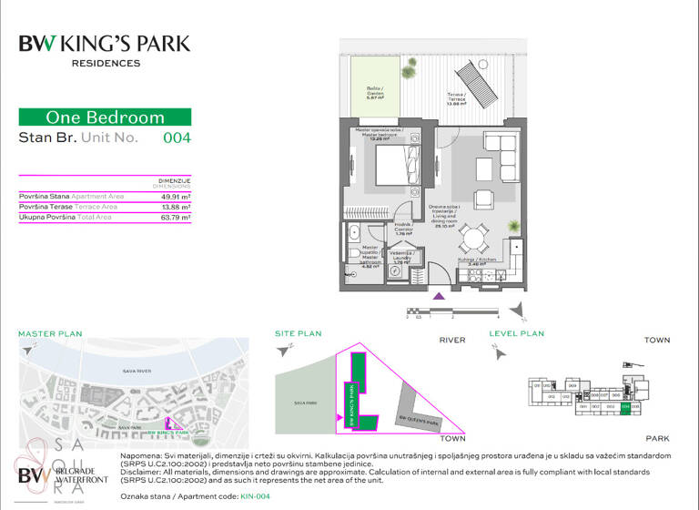 Wohnung zum Kauf provisionsfrei 307.888 € 2 Zimmer 49,9 m² Belgrad Waterfront 11000