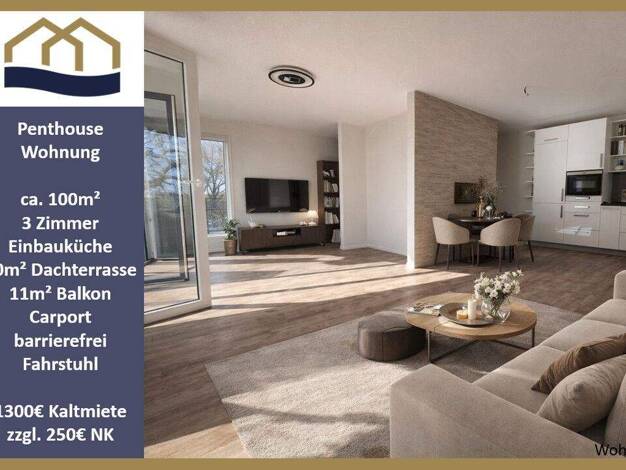 Penthouse zur Miete 1.300 € 3 Zimmer 125 m² Zetel 26340