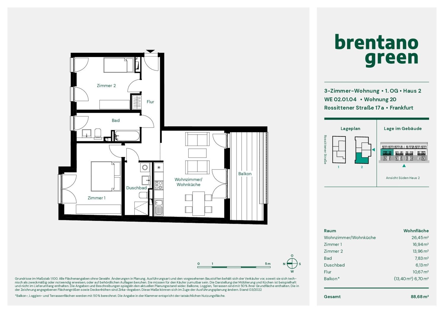 Wohnung zum Kauf provisionsfrei 619.000 € 3 Zimmer 88,7 m²<br/>Wohnfläche 1.<br/>Geschoss Rossittener Str. 17b Bockenheim Frankfurt 60487