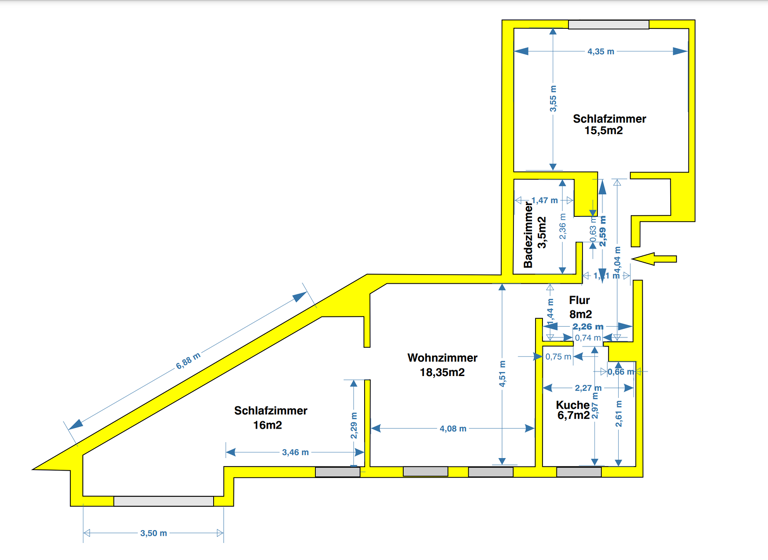 Studio zum Kauf 99.500 € 3 Zimmer 68 m²<br/>Wohnfläche 2.<br/>Geschoss Bulmke-Hüllen Gelsenkirchen 45888