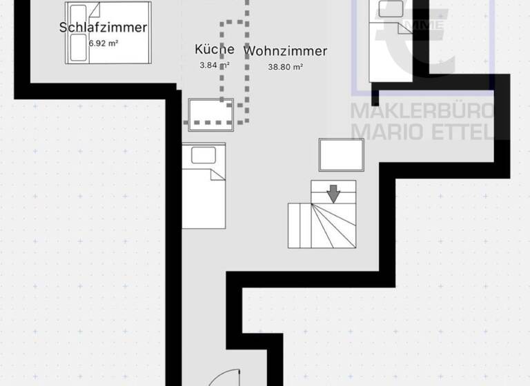 Studio zur Miete 650 € 1 Zimmer 54,3 m² EG Halbe 15757