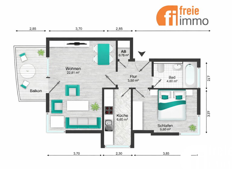 Wohnung zum Kauf 144.000 € 2 Zimmer 53 m² 2. Geschoss Bühlau/Weißer Hirsch Dresden 01326