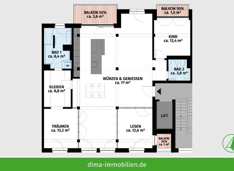Wohnung zum Kauf 795.000 € 4 Zimmer 140,7 m²<br/>Wohnfläche 3.<br/>Geschoss Uhlandstraße 16a Altlindenau Leipzig 04177