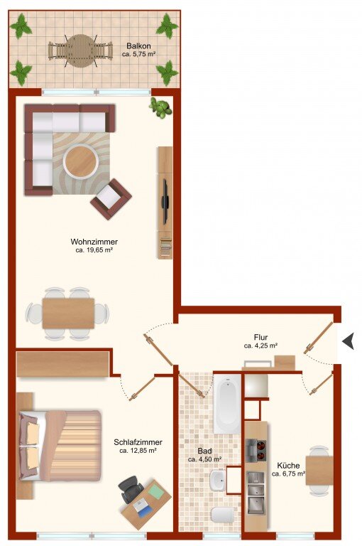 Wohnung zur Miete 290 € 2 Zimmer 49,3 m²<br/>Wohnfläche 2.<br/>Geschoss Seumestr. 18 Bad Dürrenberg Bad Dürrenberg 06231