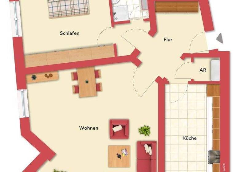 Wohnung zur Miete 800 € 2 Zimmer 80,8 m² frei ab 01.05.2026 Kasseler Str. 21 Gohlis-Süd Leipzig 04155
