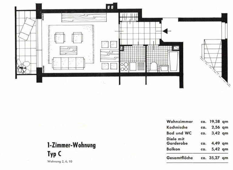 Wohnung zum Kauf als Kapitalanlage geeignet 169.000 € 1 Zimmer 32,6 m² Kielerstraße xx Stellingen Hamburg 22525