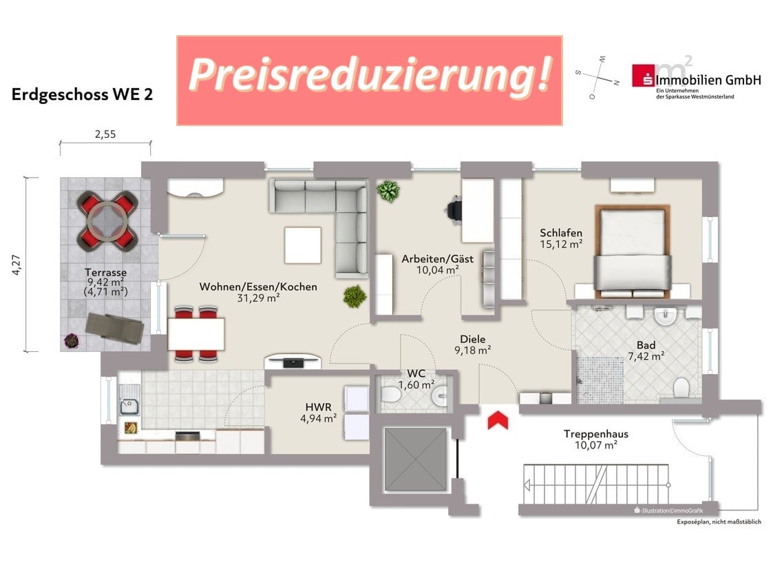 Wohnung zum Kauf 349.000 € 3 Zimmer 84,3 m²<br/>Wohnfläche Olfen Olfen 59399