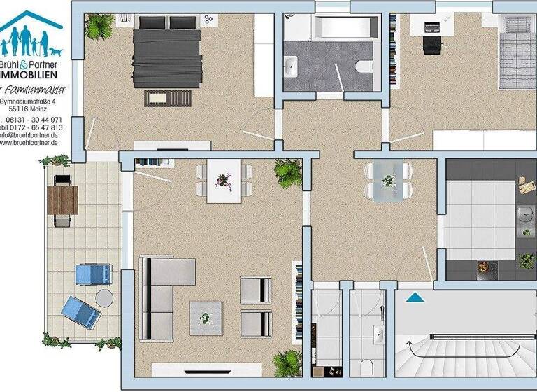 Wohnung zum Kauf 395.000 € 4 Zimmer 96 m² Bodenheim 55294
