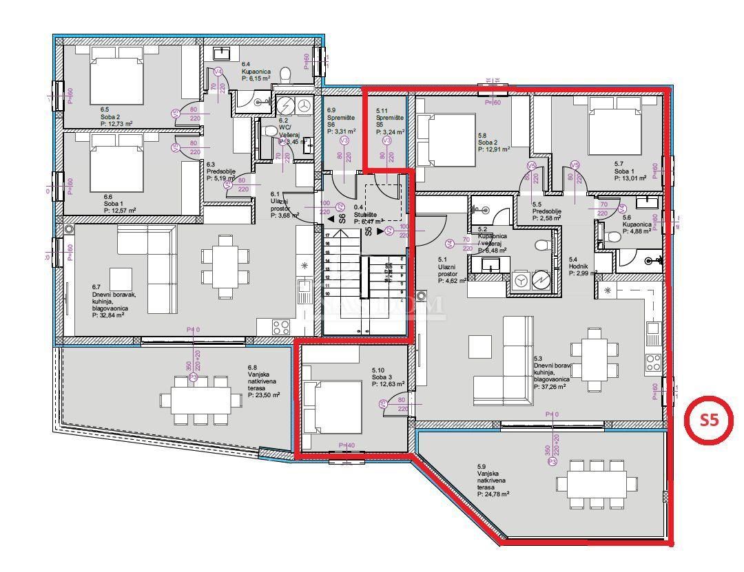 Wohnung zum Kauf 302.000 € 3 Zimmer 92 m²<br/>Wohnfläche 1.<br/>Geschoss Tribunj 22212