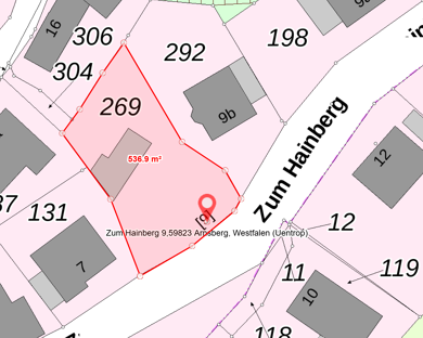 Grundstück zum Kauf provisionsfrei 84.000 € 537 m² Grundstück Zum Hainberg 9 Uentrop Arnsberg 59823