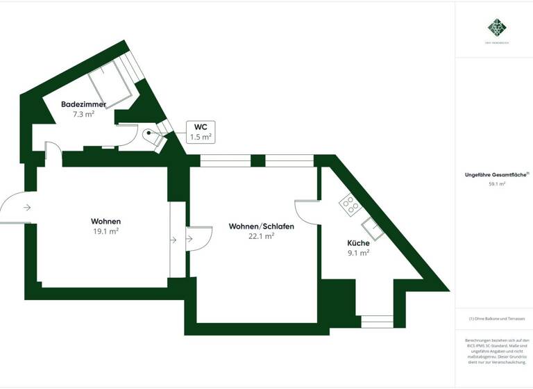 Wohnung zum Kauf 149.000 € 1,5 Zimmer 55,3 m² 1. Geschoss Wörgl 6300