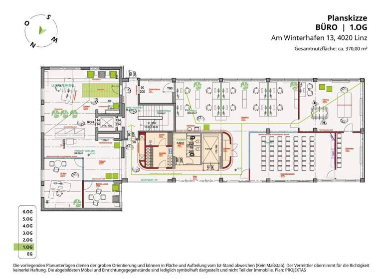 Bürofläche zur Miete 5.490 € 370 m² Bürofläche Am Winterhafen 13 Lustenau Linz 4020