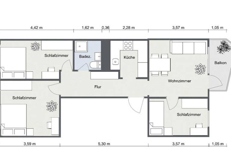 Wohnung zum Kauf provisionsfrei 172.000 € 4 Zimmer 62 m²<br/>Wohnfläche Dachgeschoss, 4.<br/>Geschoss Berliner Platz Erfurt 99091