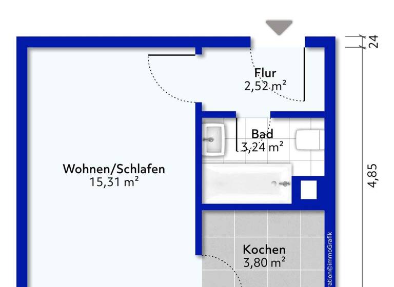 Studio zum Kauf 120.000 € 1 Zimmer 24,9 m² 2. Geschoss Ost Stuttgart 70190