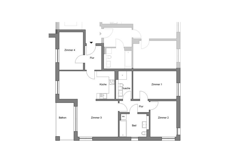 Wohnung zur Miete 859 € 4 Zimmer 95,5 m²<br/>Wohnfläche 2.<br/>Geschoss Carl-von-Ossietzky-Straße 13 Herzo Base Herzogenaurach 91074