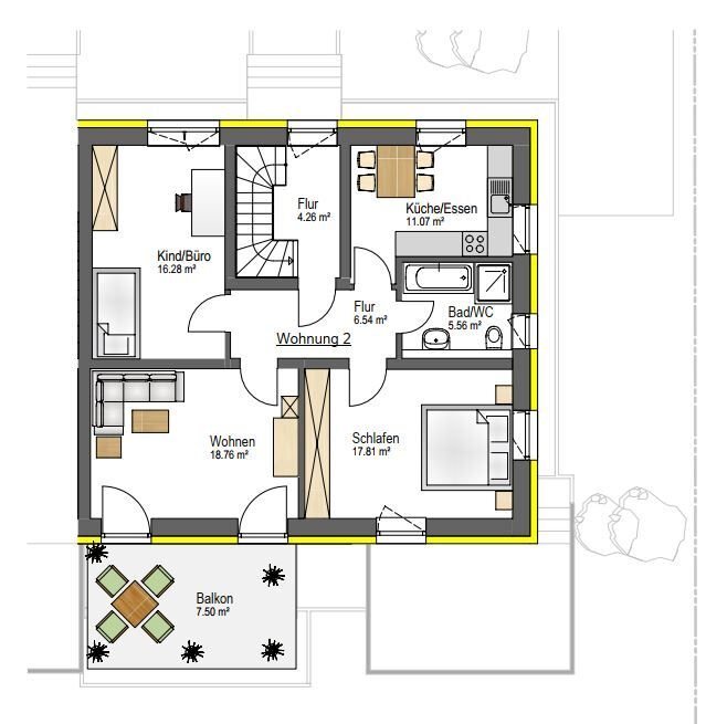 Wohnung zum Kauf provisionsfrei als Kapitalanlage geeignet 322.000 € 3 Zimmer 84 m²<br/>Wohnfläche Matzentalweg 6 Reckingen Küssaberg 79790