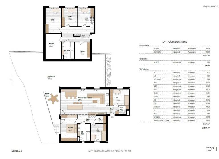 Wohnung zum Kauf - Erstbezug provisionsfrei 998.000 € 7 Zimmer 192,8 m² EG Fuschl am See 5330