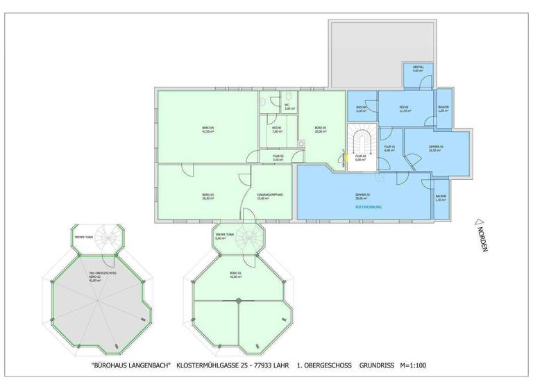 Büro zur Miete 9,50 € 205,5 m² Bürofläche teilbar ab 50 m² Klostermühlgasse 25 Lahr Lahr/Schwarzwald 77933