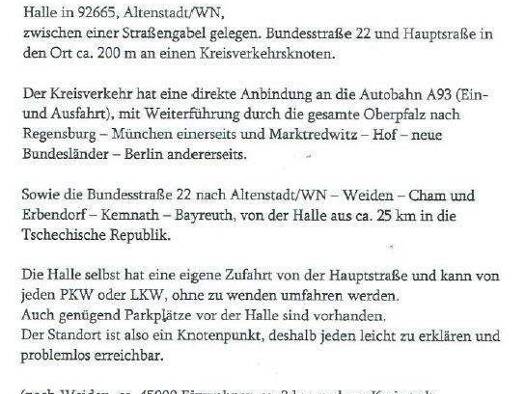 Produktionshalle zur Miete 3.900 € 924 m² Lagerfläche teilbar von 40 m² bis 850 m² Haidmühle Altenstadt a.d.Waldnaab 92665