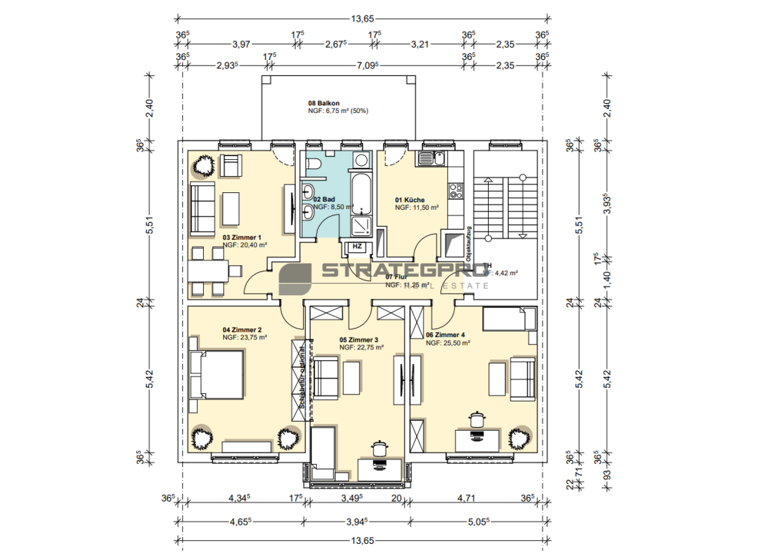Wohnung zum Kauf 399.000 € 4 Zimmer 130 m² 2. Geschoss Ludwigshafen 67061