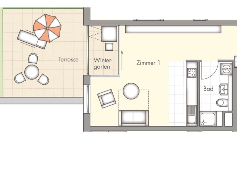 Studio zum Kauf 300.000 € 1 Zimmer 46 m² 1. Geschoss frei ab sofort Alice-Salomon-Straße 42 St. Georgen Freiburg im Breisgau 79111