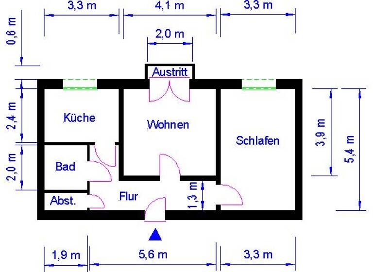 Wohnung zur Miete 439 € 2 Zimmer 57,8 m² 3. Geschoss Goldschmiedebrücke 17 Altstadt Magdeburg 39104