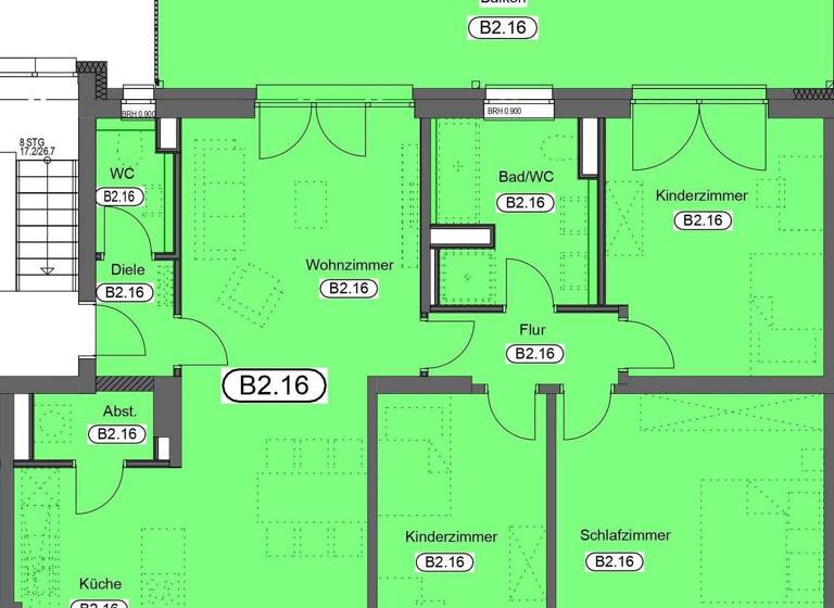 Wohnung zur Miete 1.090 € 5 Zimmer 118,1 m² 2. Geschoss Wilhelm-Kohlhoff-Straße 9 Musikerviertel und amerik. Siedlung Schweinfurt 97424