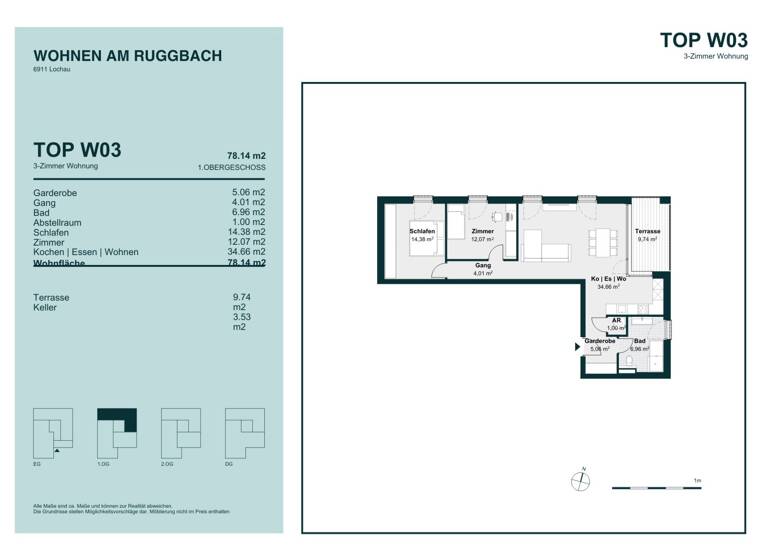 Wohnung zum Kauf - Erstbezug 585.900 € 3 Zimmer 78,1 m² 1. Geschoss Am Ruggbach Lochau 6911