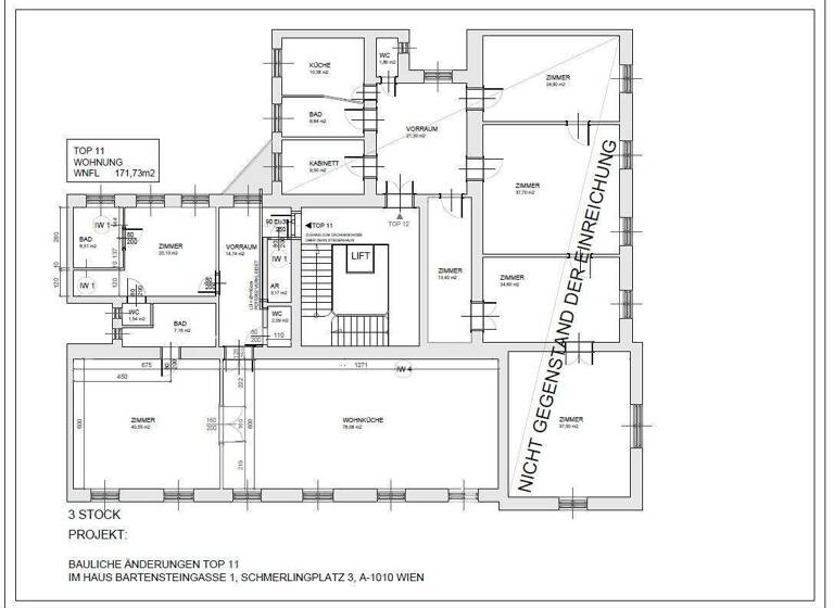 Wohnung zur Miete 4.139 € 3 Zimmer 171,7 m² 3. Geschoss Wien 1010