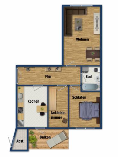 Wohnung zur Miete 341 € 3 Zimmer 62 m² Dachgeschoss Gustav-Adolf-Straße 3 Altendorf 926 Chemnitz 09116