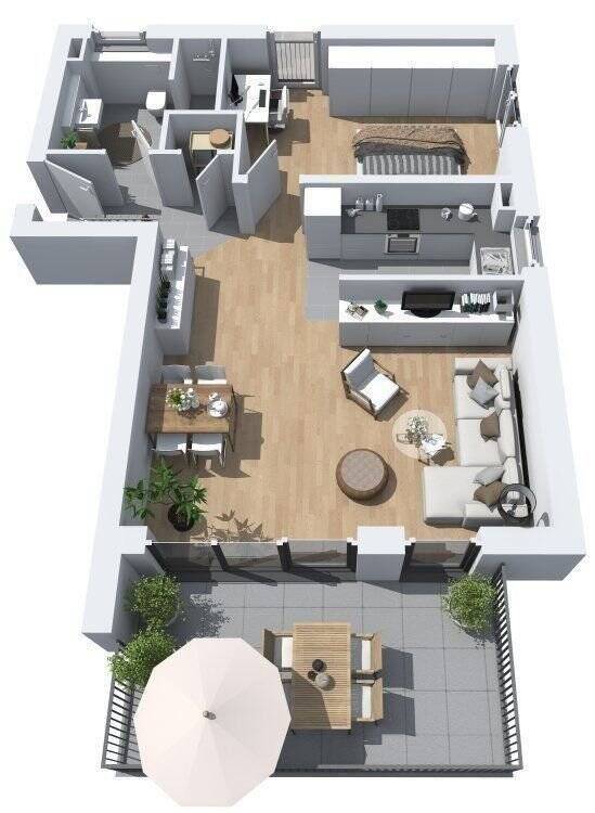 Penthouse zum Kauf provisionsfrei 448.000 € 2 Zimmer 64 m²<br/>Wohnfläche 1.<br/>Geschoss Biebrich Wiesbaden 65203