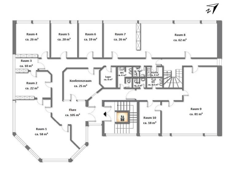 Bürofläche zur Miete provisionsfrei 6.000 € 11 Zimmer 500 m² Bürofläche Joseph-Dollinger-Bogen 14 Schwabing-Freimann München 80807