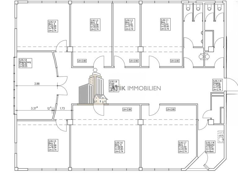 Bürofläche zur Miete provisionsfrei 8,50 € 334 m² Bürofläche Wohlgelegen Mannheim / Neckarstadt-Ost/Wohlgelegen 68167