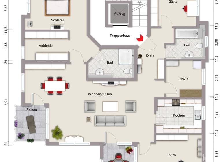 Wohnung zum Kauf 370.000 € 5 Zimmer 135 m²<br/>Wohnfläche Bad Mergentheim Bad Mergentheim 97980