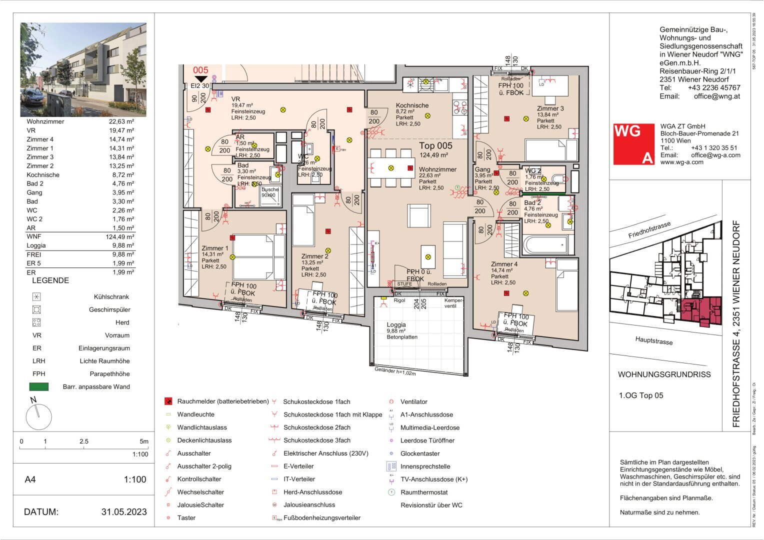 Wohnung zur Miete 2.340 € 5 Zimmer 124,5 m²<br/>Wohnfläche 1.<br/>Geschoss ab sofort<br/>Verfügbarkeit Wiener Neudorf 2351