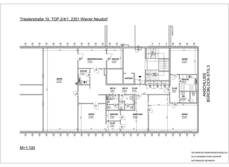 Büro zur Miete 10 € 6 Zimmer Wiener Neudorf 2351
