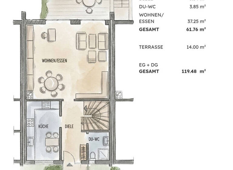 Reihenmittelhaus zum Kauf 280.000 € 4 Zimmer 119 m² 212 m² Grundstück Tostedt 21255