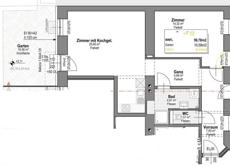 Wohnung zum Kauf 310.000 € 2 Zimmer 59,8 m² 1. Geschoss Wien 1150