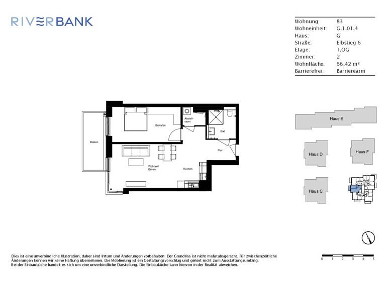 Wohnung zur Miete 950 € 2 Zimmer 66,4 m² 1. Geschoss frei ab 01.05.2026 Elbstieg 6 Geesthacht 21502