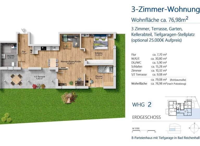 Wohnung zum Kauf - Erstbezug provisionsfrei 515.000 € 3 Zimmer 77 m² Bad Reichenhall 83435