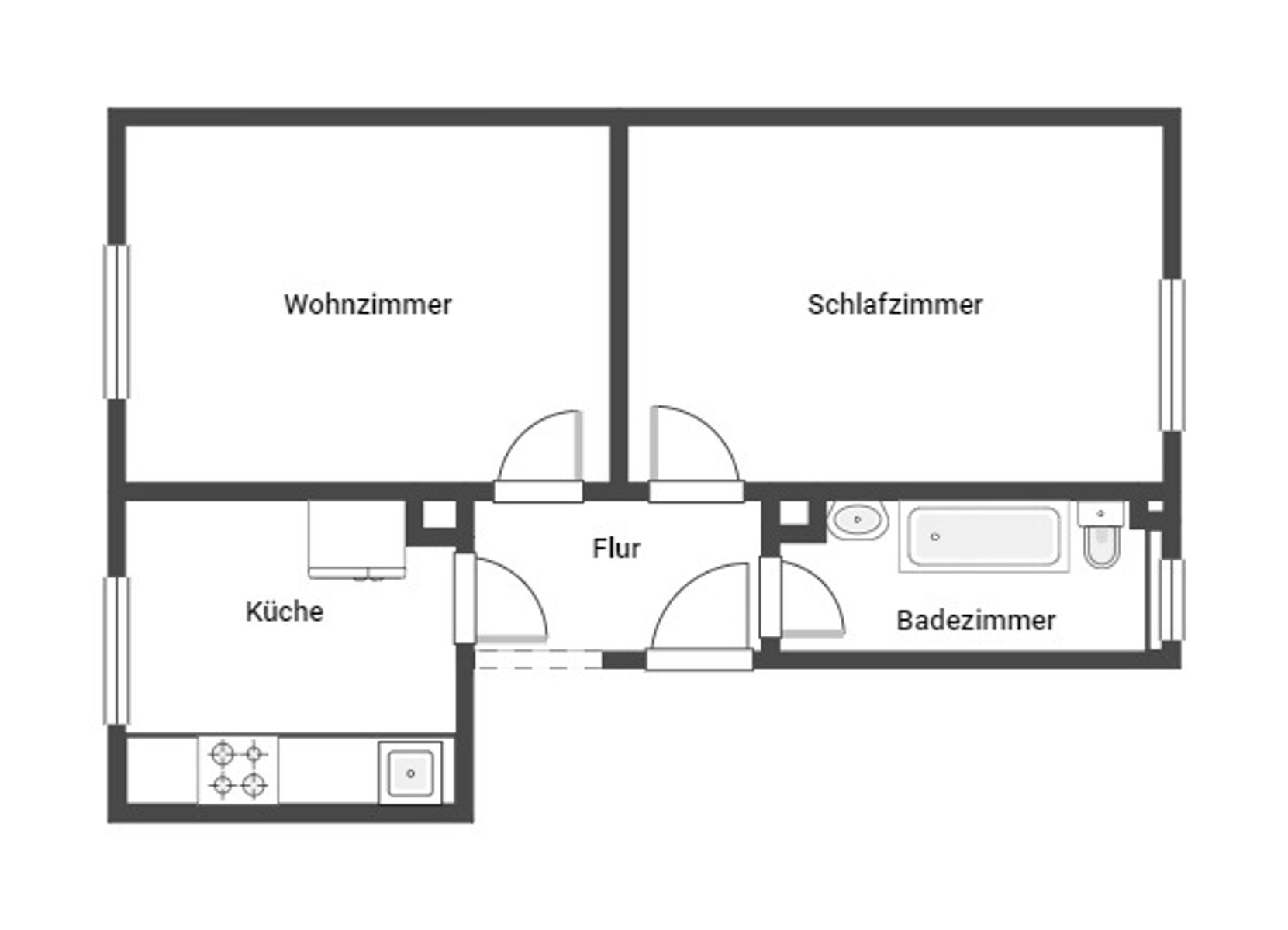 Wohnung zum Kauf provisionsfrei 94.900 € 2 Zimmer 49,3 m²<br/>Wohnfläche 1.<br/>Geschoss Radebeul 01445