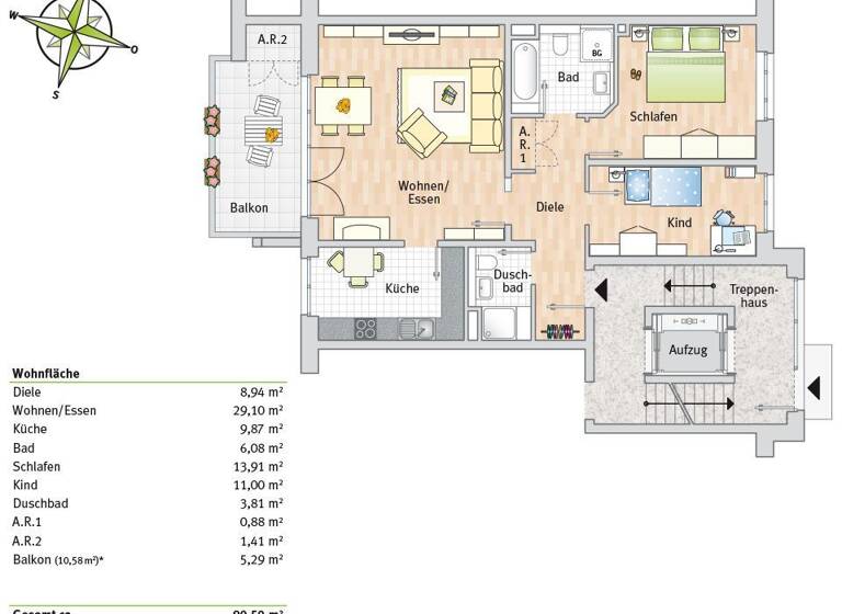 Wohnung zur Miete 1.220 € 3 Zimmer 90,5 m² EG frei ab 01.07.2026 Friedhofstraße 3 Mettmann 40822