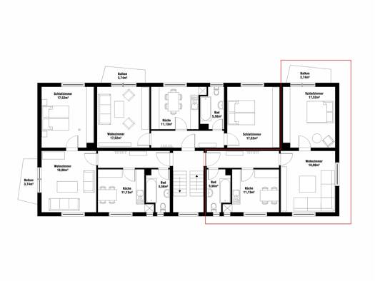 Wohnung zur Miete 450 € 2 Zimmer 56,7 m² 1. Geschoss Sterbfritz Sinntal 36391
