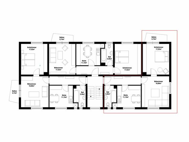 Wohnung zur Miete 450 € 2 Zimmer 56,7 m² 1. Geschoss Sterbfritz Sinntal 36391