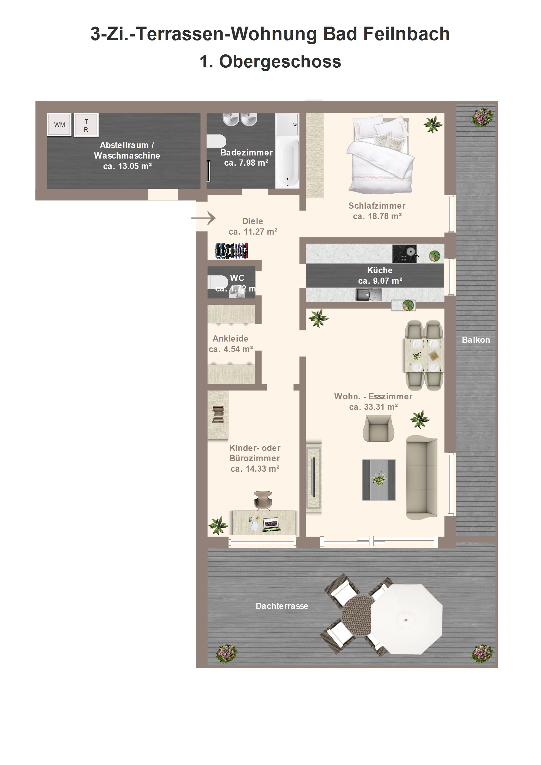 Wohnung zum Kauf 449.000 € 3 Zimmer 110 m²<br/>Wohnfläche 1.<br/>Geschoss ab sofort<br/>Verfügbarkeit Am Höhenpark 12 Bad Feilnbach 83075