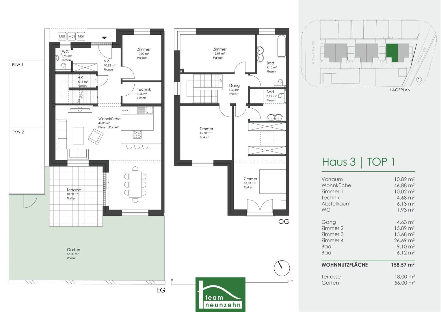 Doppelhaushälfte zum Kauf 560.001 € 5 Zimmer 158 m²<br/>Wohnfläche Mozartgasse 1 Deutsch-Wagram 2232